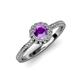 4 - Jolie Signature Amethyst and Diamond Floral Halo Engagement Ring 