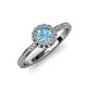 4 - Jolie Signature Blue Topaz and Diamond Floral Halo Engagement Ring 