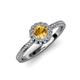 4 - Jolie Signature Citrine and Diamond Floral Halo Engagement Ring 