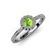 4 - Jolie Signature Peridot and Diamond Floral Halo Engagement Ring 