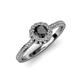 4 - Jolie Signature Black and White Diamond Floral Halo Engagement Ring 