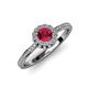 4 - Jolie Signature Ruby and Diamond Floral Halo Engagement Ring 