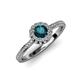 4 - Jolie Signature London Blue Topaz and Diamond Floral Halo Engagement Ring 