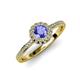 4 - Jolie Signature Tanzanite and Diamond Floral Halo Engagement Ring 