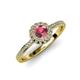 4 - Jolie Signature Rhodolite Garnet and Diamond Floral Halo Engagement Ring 