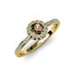 4 - Jolie Signature Smoky Quartz and Diamond Floral Halo Engagement Ring 