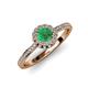 4 - Jolie Signature Emerald and Diamond Floral Halo Engagement Ring 