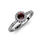 4 - Jolie Signature Red Garnet and Diamond Floral Halo Engagement Ring 