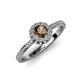 4 - Jolie Signature Smoky Quartz and Diamond Floral Halo Engagement Ring 