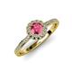 4 - Jolie Signature Pink Tourmaline and Diamond Floral Halo Engagement Ring 