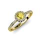 4 - Jolie Signature Lab Created Yellow Sapphire and Diamond Floral Halo Engagement Ring 