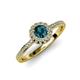 4 - Jolie Signature Blue and White Diamond Floral Halo Engagement Ring 