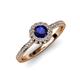 4 - Jolie Signature Blue Sapphire and Diamond Floral Halo Engagement Ring 