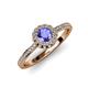 4 - Jolie Signature Tanzanite and Diamond Floral Halo Engagement Ring 
