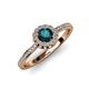 4 - Jolie Signature London Blue Topaz and Diamond Floral Halo Engagement Ring 