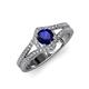 4 - Meryl Signature Blue Sapphire and Diamond Engagement Ring 