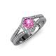 4 - Meryl Signature Pink Sapphire and Diamond Engagement Ring 