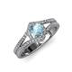 4 - Meryl Signature Aquamarine and Diamond Engagement Ring 