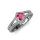 4 - Meryl Signature Pink Tourmaline and Diamond Engagement Ring 