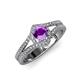 4 - Meryl Signature Amethyst and Diamond Engagement Ring 