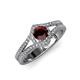 4 - Meryl Signature Red Garnet and Diamond Engagement Ring 
