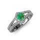 4 - Meryl Signature Emerald and Diamond Engagement Ring 