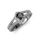 4 - Meryl Signature Black and White Diamond Engagement Ring 