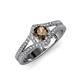 4 - Meryl Signature Smoky Quartz and Diamond Engagement Ring 