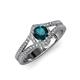 4 - Meryl Signature London Blue Topaz and Diamond Engagement Ring 