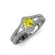 4 - Meryl Signature Yellow and White Diamond Engagement Ring 