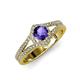 4 - Meryl Signature Iolite and Diamond Engagement Ring 