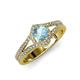 4 - Meryl Signature Aquamarine and Diamond Engagement Ring 