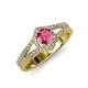 4 - Meryl Signature Pink Tourmaline and Diamond Engagement Ring 