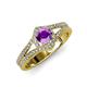 4 - Meryl Signature Amethyst and Diamond Engagement Ring 
