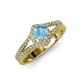 4 - Meryl Signature Blue Topaz and Diamond Engagement Ring 