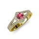 4 - Meryl Signature Rhodolite Garnet and Diamond Engagement Ring 