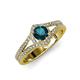 4 - Meryl Signature London Blue Topaz and Diamond Engagement Ring 