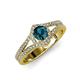 4 - Meryl Signature Blue and White Diamond Engagement Ring 