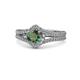 1 - Meryl Signature Diamond and Lab Created Alexandrite Engagement Ring 