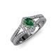 4 - Meryl Signature Diamond and Lab Created Alexandrite Engagement Ring 