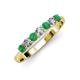 2 - Reina 3.00 mm Emerald and Diamond 7 Stone Wedding Band 