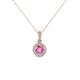 1 - Azaria Pink Sapphire and Diamond Halo Pendant 