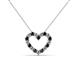 2 - Zayna 2.00 mm Round Black and White Diamond Heart Pendant 