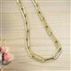 2 - Sandra Large Rectangle Light Weight Paperclip Chain Necklace 