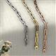 4 - Sandra Large Rectangle Light Weight Paperclip Chain Necklace 
