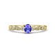1 - Kiara 0.70 ctw Tanzanite Oval Shape (6x4 mm) Solitaire Plus accented Natural Diamond Engagement Ring 