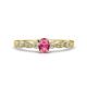 1 - Kiara 0.70 ctw Pink Tourmaline Oval Shape (6x4 mm) Solitaire Plus accented Natural Diamond Engagement Ring 
