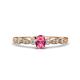 1 - Kiara 0.70 ctw Pink Tourmaline Oval Shape (6x4 mm) Solitaire Plus accented Natural Diamond Engagement Ring 