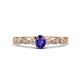 1 - Kiara 0.60 ctw Iolite Oval Shape (6x4 mm) Solitaire Plus accented Natural Diamond Engagement Ring 