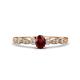 1 - Kiara 0.78 ctw Red Garnet Oval Shape (6x4 mm) Solitaire Plus accented Natural Diamond Engagement Ring 